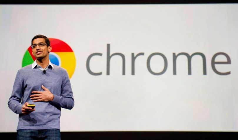 Sundar Pichai, senior vice president of Chrome and Apps at Google Inc., speaks during the Google I/O conference in San Francisco, California, U.S., on Thursday, June 28, 2012. Google Inc., owner of the world's most popular search engine, unveiled a cloud-computing service for building and running applications to help woo customers and challenge Amazon.com Inc.'s Web Services. Photographer: David Paul Morris/Bloomberg via Getty Images
